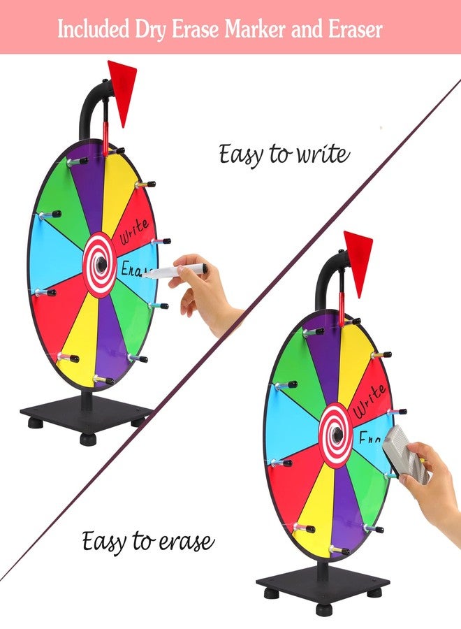 SHANTRA 12 Inch Spinning Prize Wheel with Durable Base, 10 Slots Tabletop Spinner, with Dry Erase Marker and Eraser, Easy to Install, for Fortune Spin Game in Parties, Classroom, Home, Raffles, Holidays - Image 5